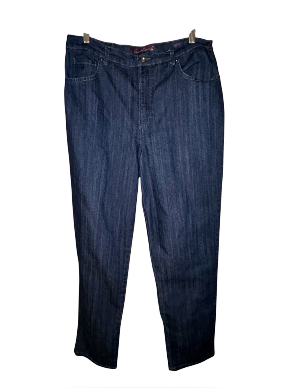 Gloria Vanderbilt Amanda Jeans Womens Size 16 Dark Wash Straight Leg Denim Pants